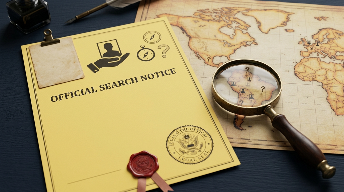 Interpol Yellow Notice missing persons search document