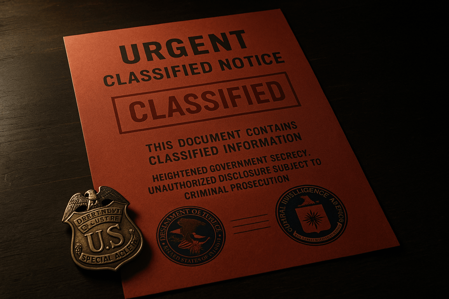 Official red notice document with government stamps showing difference from arrest warrant